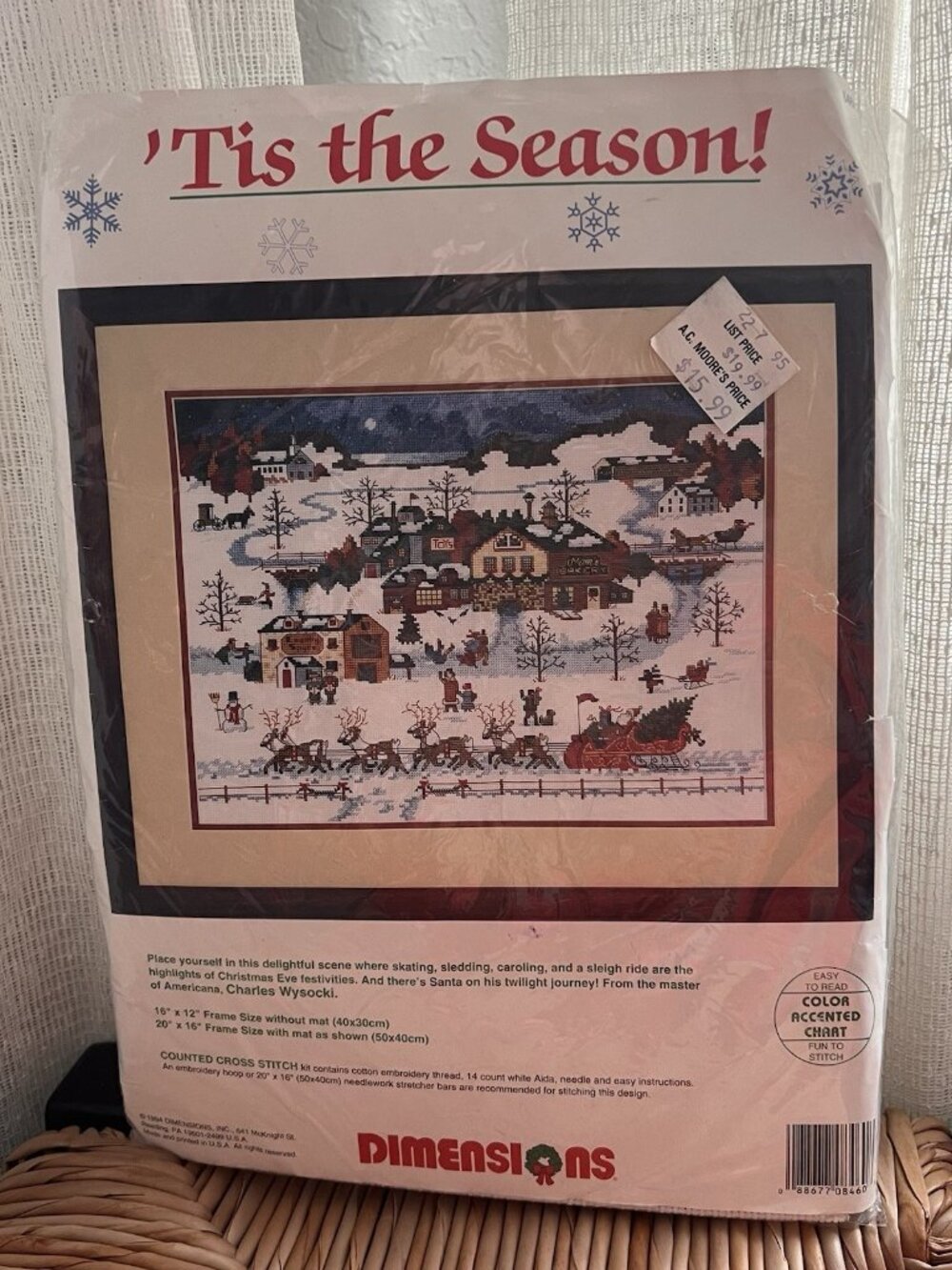 Dimensions "Tis The Season" Counted Cross Stitch 8460 Charles Wysocki Christmas